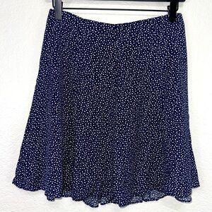 Banana Republic Dark Blue White‎ A-Line Skirt 0 Petite Lightweight Summer #cc